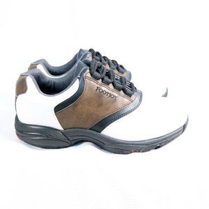 FootJoy GreenJoys Golf Shoes Men's 8 Wide White Brown 45516 Lace Up Cleats